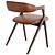 Elegant Anita Leather Dining Chair 3D model small image 4