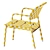 Modern Minimal Steel Armchair Set 3D model small image 6