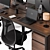 Office Desk and Chair Set 3D model small image 3