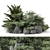 Garden Set Bush Tree Render 3D model small image 1