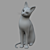 Sleek Cat Sculpture Display Piece 3D model small image 5