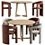 Modern Twist Dining Set 3D model small image 1