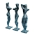 Elegant Metal Woman Sculpture 3D model small image 4