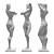 Elegant Metal Woman Sculpture 3D model small image 5