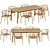 Elegant Turqueta Teak Dining Set 3D model small image 2