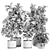 Concrete Pot Indoor Plant Set 3D model small image 4