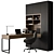  Modern Office Desk Set 3D model small image 1