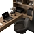  Modern Office Desk Set 3D model small image 3