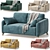 Versatile Leri Mini Velvet Sofa 3D model small image 5