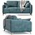 Versatile Leri Mini Velvet Sofa 3D model small image 7