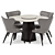 Elegance Dining Set with Apriori M Chairs 3D model small image 1