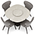 Elegance Dining Set with Apriori M Chairs 3D model small image 2