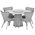 Elegance Dining Set with Apriori M Chairs 3D model small image 5