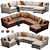 Versatile Crate&Barrel Axis Sofa 3D model small image 1