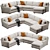 Versatile Crate&Barrel Axis Sofa 3D model small image 3