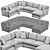 Versatile Crate&Barrel Axis Sofa 3D model small image 5