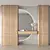 Modern 3D Wood Cabinet Model 3D model small image 3