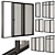 Premium Black Sliding Windows Set 3D model small image 1