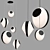 Elegant LED Fabric Pendant Lamps 3D model small image 3