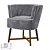 Modern Wooden Fabric Loft Chair 3D model small image 1