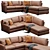 Versatile Axis Sofa, Customizable Velvet/Leather 3D model small image 3