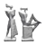 Abstract Cubist Figures Sculpture 3D model small image 7