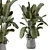 Gray Concrete Pot Indoor Plants 3D model small image 2