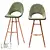 Industrial Bar Stool Fabric Metal 3D model small image 1