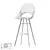 Industrial Bar Stool Fabric Metal 3D model small image 2