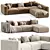 Braid Mahy Sectional Sofa Finely-Crafted 3D model small image 2