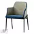 Modern Metal and Leather Chair 3D model small image 1