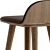 Sleek Walnut Leather Counter Stool 3D model small image 5