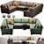 Convertible Crate&Barrel Axis Sofa 3D model small image 1