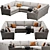 Convertible Crate&Barrel Axis Sofa 3D model small image 4