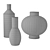 Textured Clay Vases Set 3D model small image 13