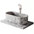 Luxury Marble Freestanding Bath Set 3D model small image 7