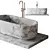 Luxury Marble Freestanding Bath Set 3D model small image 16