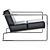Elegant Saga Lounge Chair Fusion 3D model small image 2