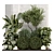 Concrete Base Vertical Garden Set 3D model small image 1
