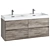 Modern Oak Cabinet Washbasin Set 3D model small image 2