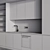 Modern Kitchen with Island & Miele Appliances 3D model small image 5