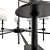Venom Black Chandelier Fixture 3D model small image 2