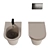 Avigo Wall-Hung WC & Bidet 3D model small image 4