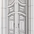 Classic-Style 3D Door 1800mm 3D model small image 7