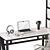 Modern Gray Work Station Kit 3D model small image 4