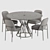 Contemporary Dining Set Glass Metal 3D model small image 3