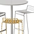 Scandinavian Style Cafe Set: Muuto Soft Table & Hay Hee Stool 3D model small image 7