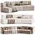 Modern Curved Cotton Sofa Duo 3D model small image 5