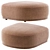 Fabro End Pouf - Latte Beige 3D model small image 5