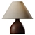 Refined Mango Wood Desk Lamp Base 3D model small image 1